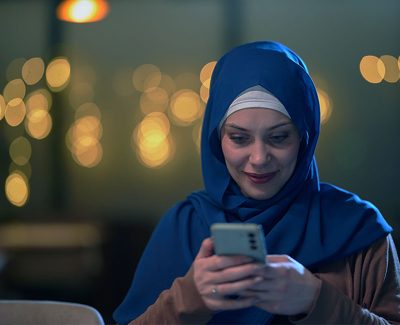 Woman checking Ramadan Sale